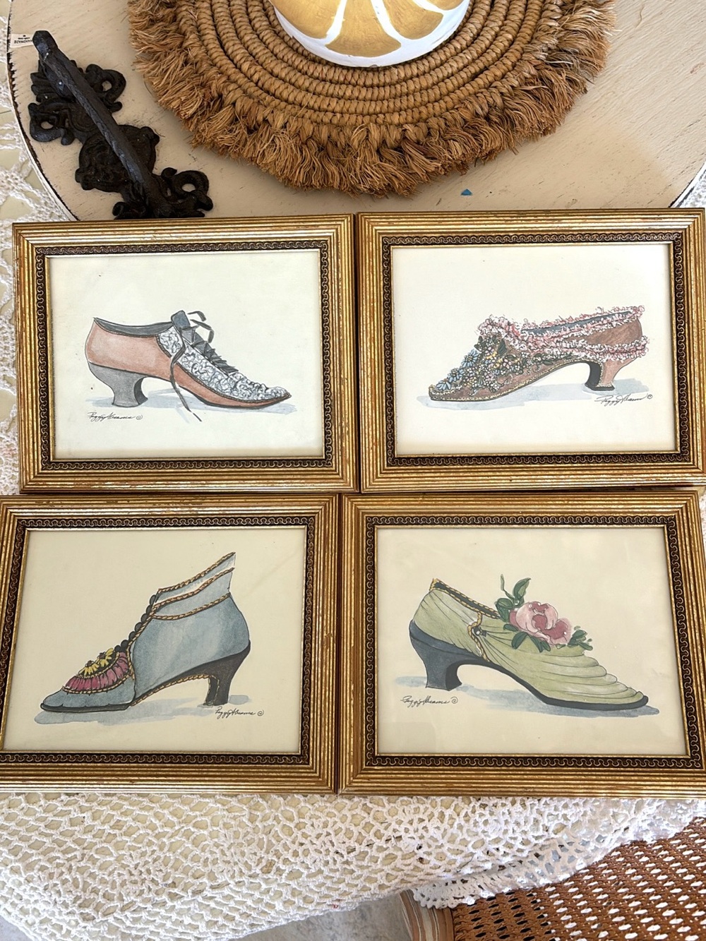 Vintage Women's Shoes Wall Art Prints - Set of 4